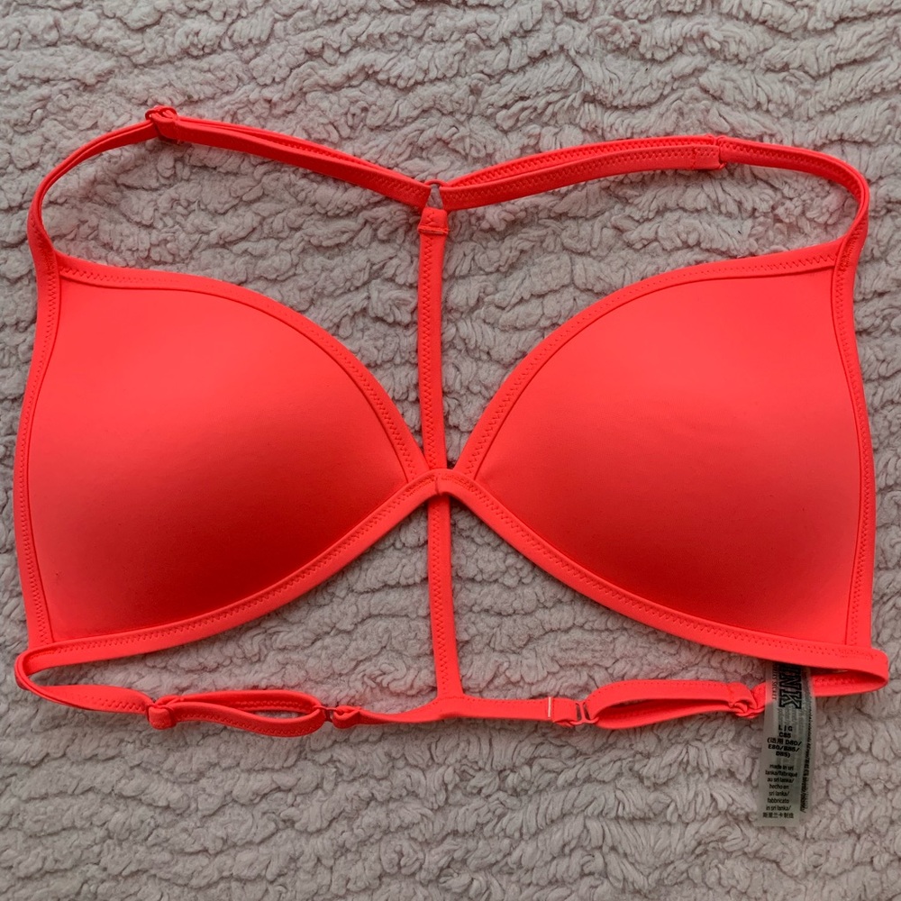 Victoria Secrets neon bathing suite top.